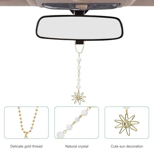 Sun Hanging Car Charm, Rear View Mirror Cute Boho Dangling Sun Car Decor - Image 3