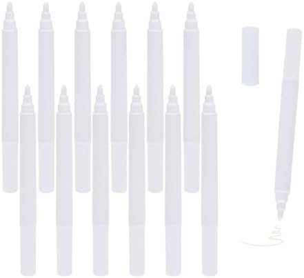 12 PCS White Liquid Chalk Markers, Fine Tip Neon Erasable Pens by Unknown