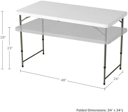 Lavish Home Indoor & Outdoor Portable Folding Table Set of 2 - Image 3