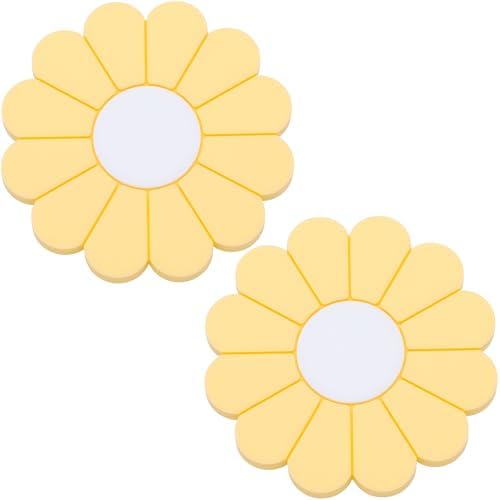 2-Pack Car Cup Holder Coaster Inserts, Daisy Shape, 2.75 Inch Non-Slip Silicone by MEAJOO
