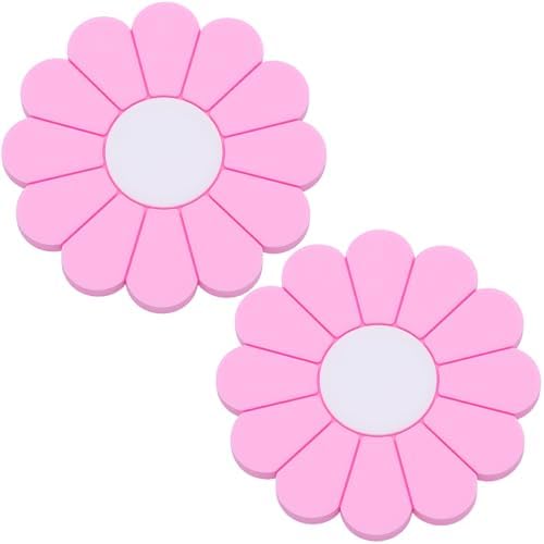 2-Pack Car Cup Holder Coaster Inserts, Daisy Shape, 2.75 Inch Non-Slip Silicone by MEAJOO