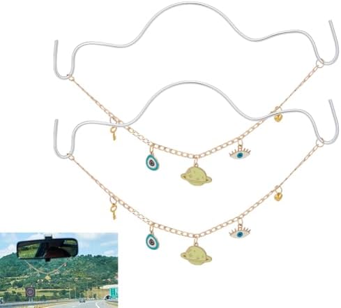 2pcs Car Hanging Ornaments Cute Alloy Evil Eye Planet Pendants by DELORIGIN