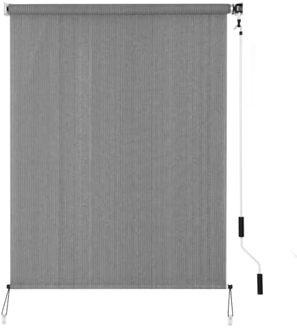 SMONTER Outdoor Sunshade Roller Shade 4'W x 8'H, Exterior Cordless Roll Up by SMONTER