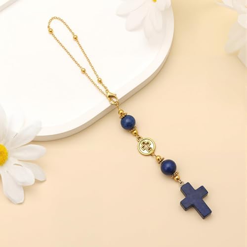 Car Rear View Mirror Accessories Car Hanging Ornament, Cross Unique Rearview - Image 5