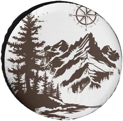 Camper Spare Tire Cover 14 Inch Mountains by HighonHi