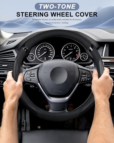 Cxtiy Car Steering Wheel Cover for Men Women Universal Leather Steering Covers - Image 3