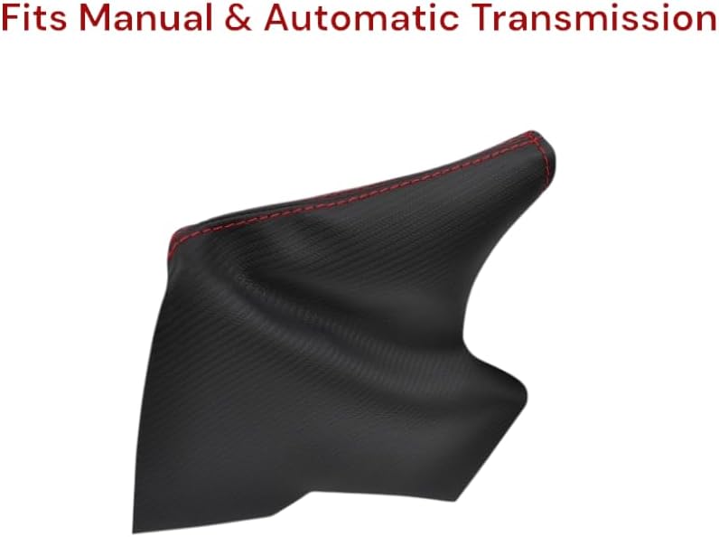 Carbon Fiber Synthetic Leather Parking Brake & Shift Boot Cover Compatible - Image 3