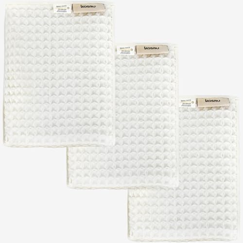 Luxury Organic Japanese Cotton Waffle Bath Towel | Thick, Quick Dry Bathroom by KOSMU