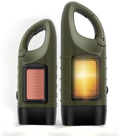 2-Pack Solar Hand Crank Flashlight Emergency Survival Torch by Unknown