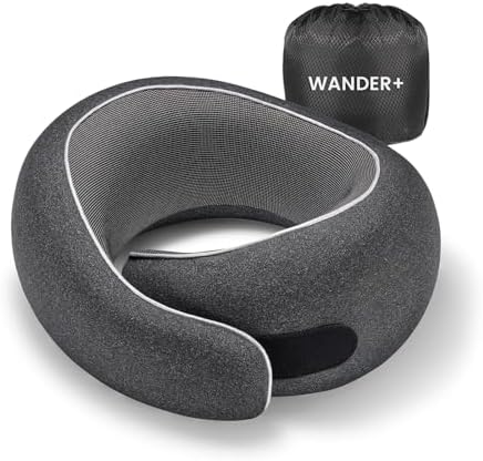 Wander+®Travel Neck Pillow, Pure Memory Foam Neck Pillow by WANDER