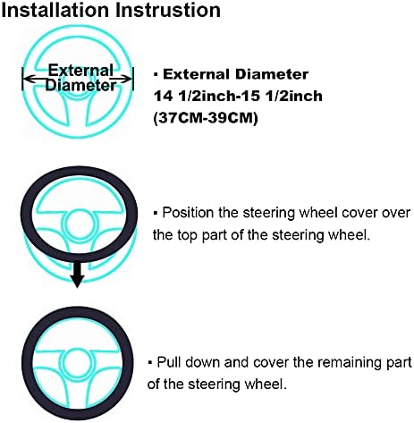3Pcs Set Fashion Fluffy Fuzzy Wool Fur Soft Car Steering Wheel Cover - Image 6