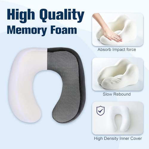Cirorld Neck Pillow for Traveling, Travel Pillows for Airplanes Black - Image 5