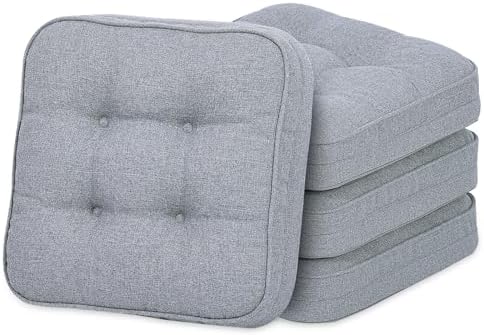 GOFORIT Chair Cushions Set of 4, Tufted Shredded Memory Foam Chair Pads by Unknown