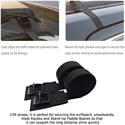 Foldable Car Top Soft Roof Rack Pad Tie Down Straps Cross Bars Cargo Carrier - Image 4
