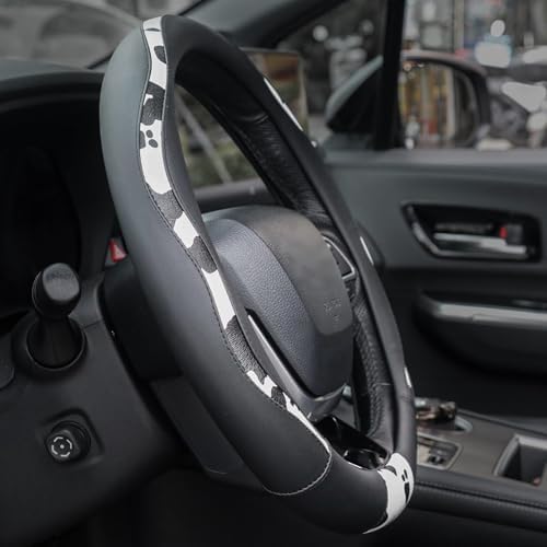 ZHOL Cow Print Steering Wheel Cover - Image 5