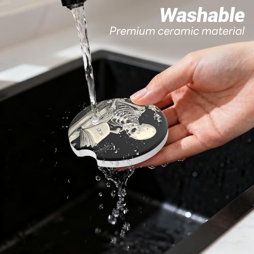 Car Cup Holder Ceramic Coasters 2 Pack, 2.56 in Anti Slip Absorbent Coaster - Image 3