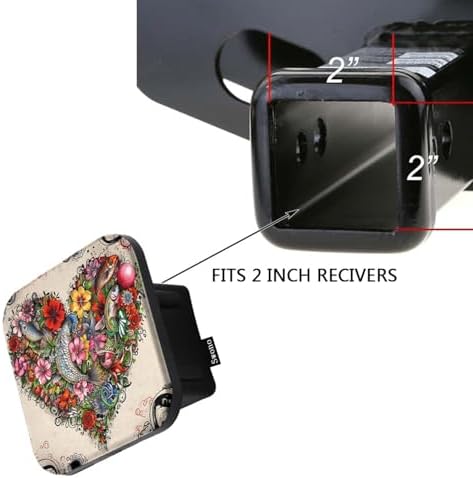 Swono Flower Heart Hitch Plug Cover Retro Blossom Floral Love Heart Sturdy - Image 3