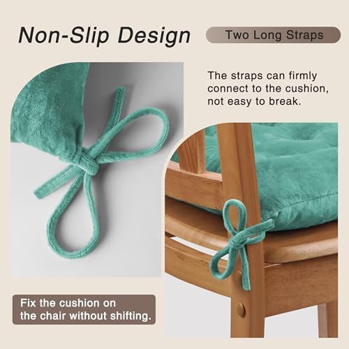 OVOV 6 Pack Chair Cushions for Dining Chairs 15.5"x15.5" Lake Blue - Image 3