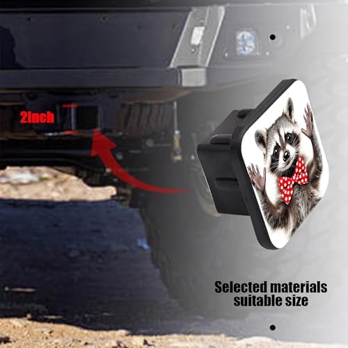 Hitch Receiver Cover 2" Raccoon Wears a Polka Dot Bow Tie Trailer Hitch Cover - Image 3