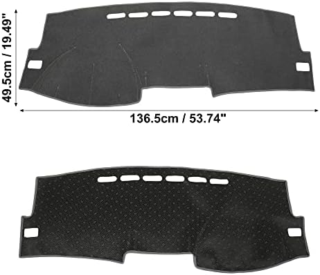X AUTOHAUX Car Dashboard Cover Gray Polyester Non-Slip Dash Cover Mat Protector - Image 6