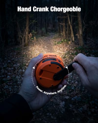 THORFIRE Hand Crank Camping Lantern 2 Pack, 2-in-1 Collapsible LED Light - Image 3