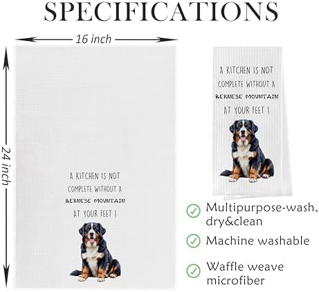 Gqtt Bernese Mountain Dog Dish Towels Set - Image 2