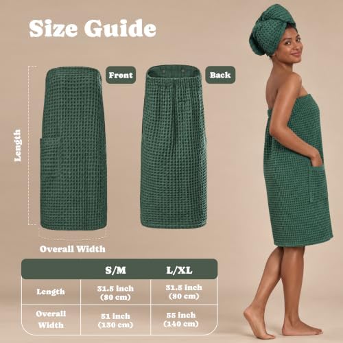Luxury Organic Japanese Cotton Waffle Body Towel Wrap - Image 6