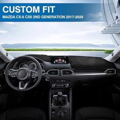 KUST Black Dash Cover for 2017-2025 Mazda CX-5 CX5 Polyester Dashboard Cover - Image 3