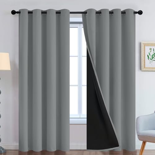 Yakamok Dove Grey 100% Blackout Curtains 96 Inches Long 52" Wide 2 Panel by Yakamok