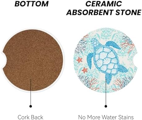 Sea Turtle Ocean Car Coasters for Cup Holder - Image 2
