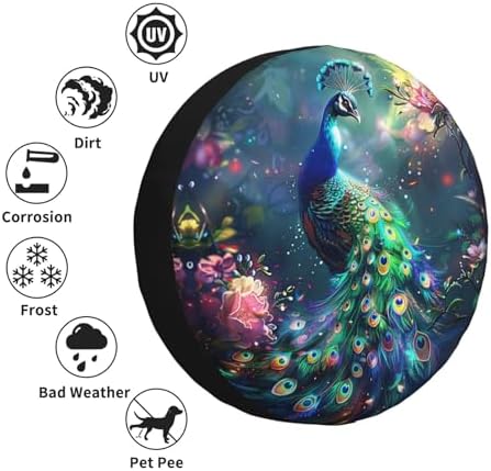 Spare Tire Cover Peacock Wheel Tire Cover Waterproof Sun Protection Universal - Image 5