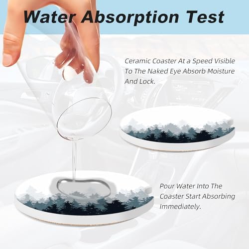 Forest Car Coasters for Cup Holders, 2 Pack Car Cup Holder Coasters for Car - Image 5
