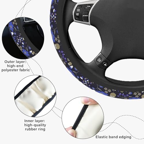 Magic Forest Steering Wheel Cover, Cute Purple Floral Steering Wheel Cover - Image 4