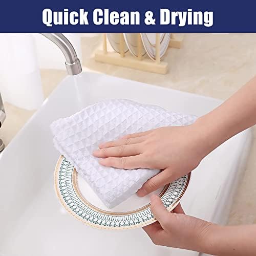 Homaxy Microfiber Waffle Weave Kitchen Towels, 4 Pack - Image 4