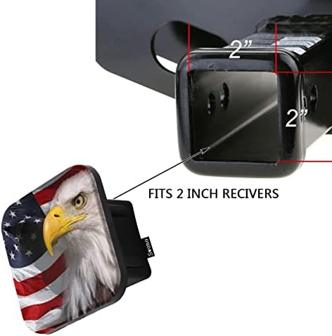 Swono Bald Eagle American Flag Tow Trailer Hitch Cover Plug Insert, Bald Eagle - Image 3