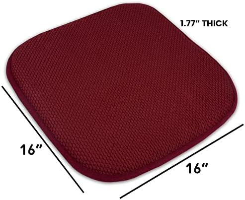 Sweet Home Collection Memory Foam Chair Cushion Honeycomb Pattern Solid Color - Image 4