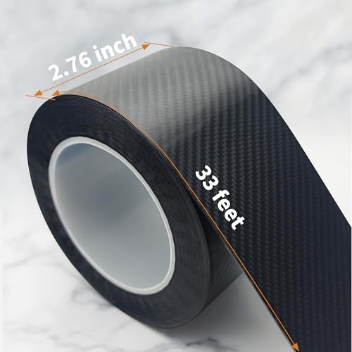 Car Door Sill Protector Tape, 2.76 in x 33 Ft Carbon Fiber Door Edge Guards - Image 2