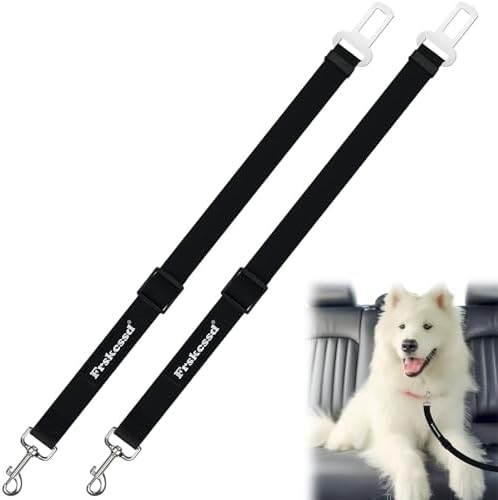 2 PCS Dog Seat Belt for Car Frskcssd Adjustable Dog Car Harness Heavy Duty by Frskcssd