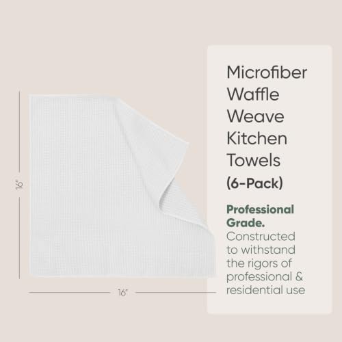 Kitchen Towels - Microfiber Waffle Weave Towels | Absorbent, No Lint, Commercial - Image 2