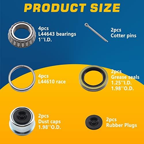2Sets Trailer Hub L44643 Bearings Kits - Image 2