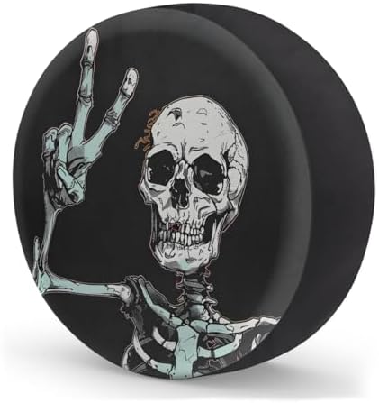 Rv Spare Tire Cover Wheel Halloween Goth Skeleton Skull Tire Covers Wheel - Image 2