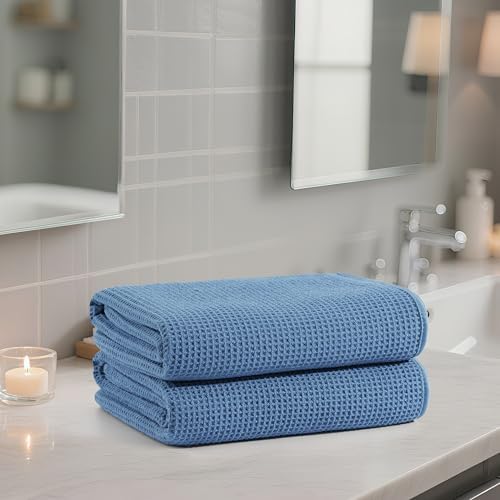 POLYTE 380 GSM Poly Blend Microfiber Quick Dry Waffle Bath Towel, 30x60 in - Image 7