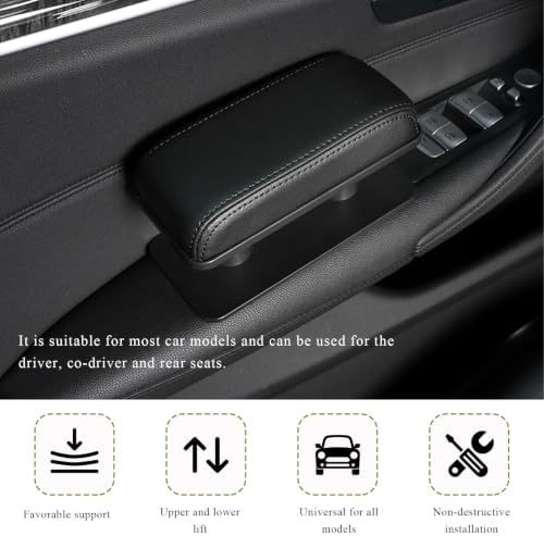 Car Armrest Pad, Adjustable Height Left Elbow Support Anti-Fatigue Car Door Arm - Image 6