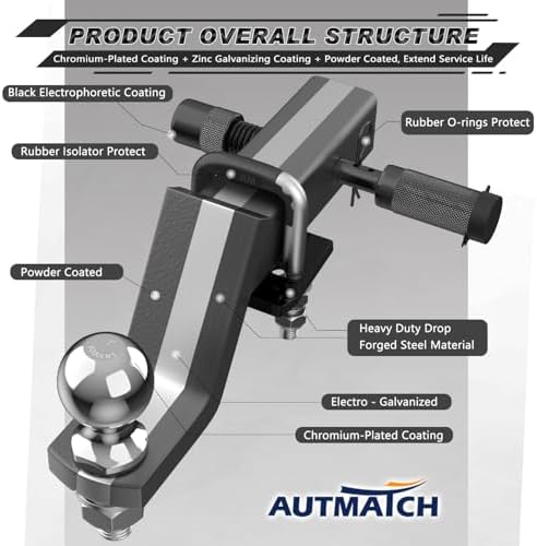 AUTMATCH Trailer Hitch Ball Mount - Image 5