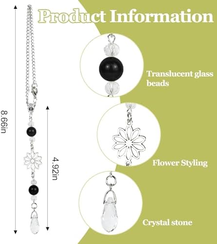Hovom Flower Car Charm for Rear View Mirror, Cute Crystal Rearview Mirror - Image 2