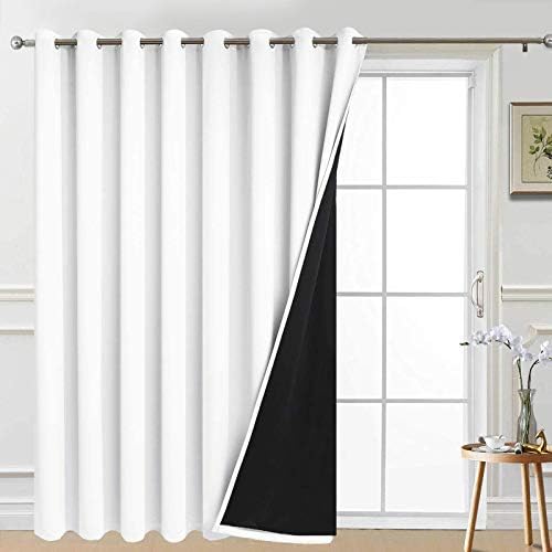 Yakamok Pure White Blackout Patio Door Curtain Panels W100 x L96, 1 Panel by Yakamok