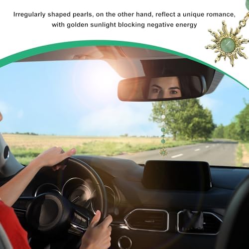 Sun Hanging Car Charm, Rear View Mirror Cute Boho Dangling Sun Car Decor - Image 6