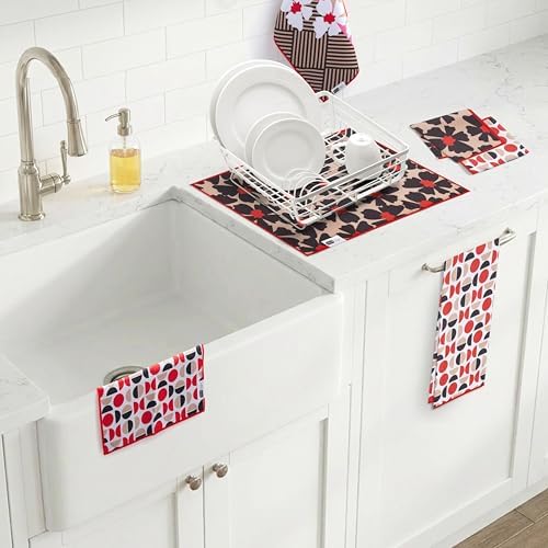 Ritz 6-Piece Flowers & Moons Microfiber Dish Cloth Set – Retro Mid-Century - Image 5