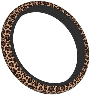 Leopard Steering Wheel Cover, Cheetah Universal Car Steering Wheel Covers by Qilerongrong