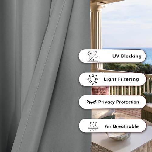 BONZER Outdoor Curtains for Patio Waterproof Thick - Image 4